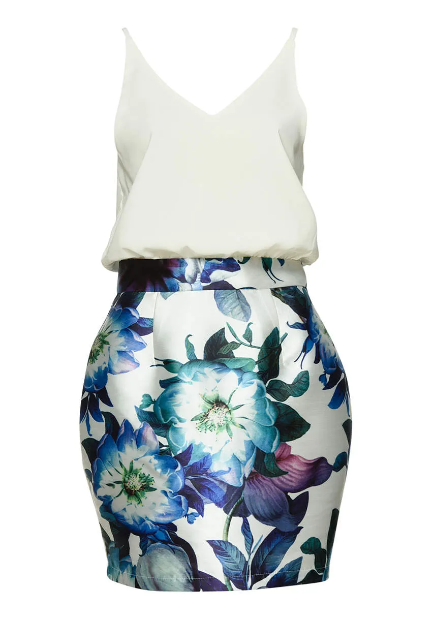 2 in 1 Mini Printed Floral Skirt Dress