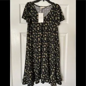 A Line Floral Mini Dress