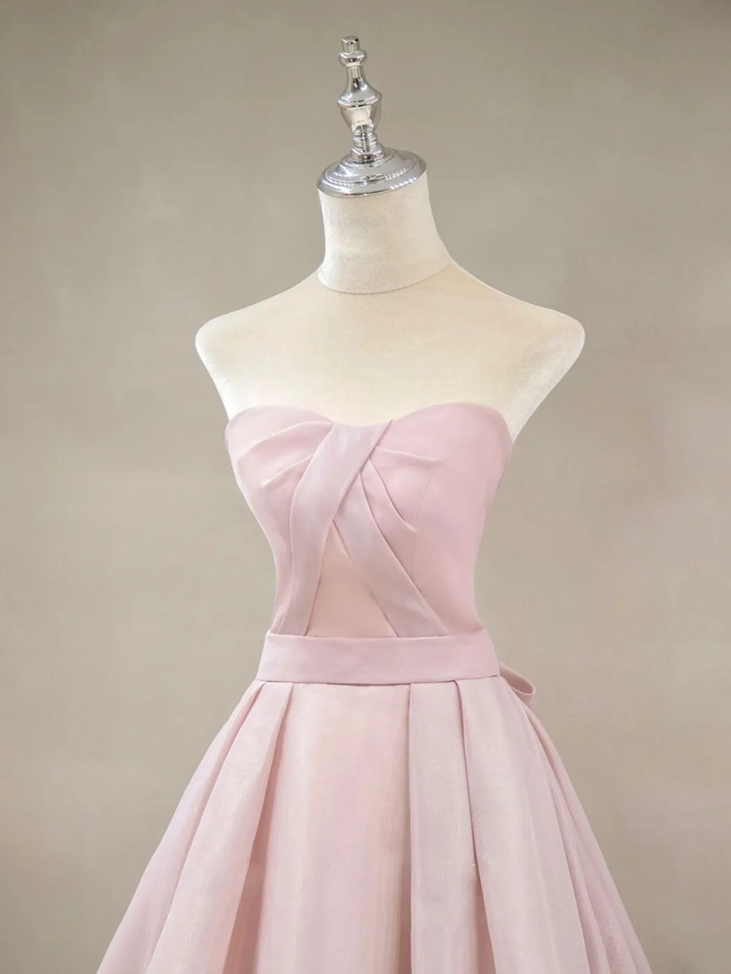 A Line Pink Long Prom Dresses, Formal Pink Bridesmaid Dresses