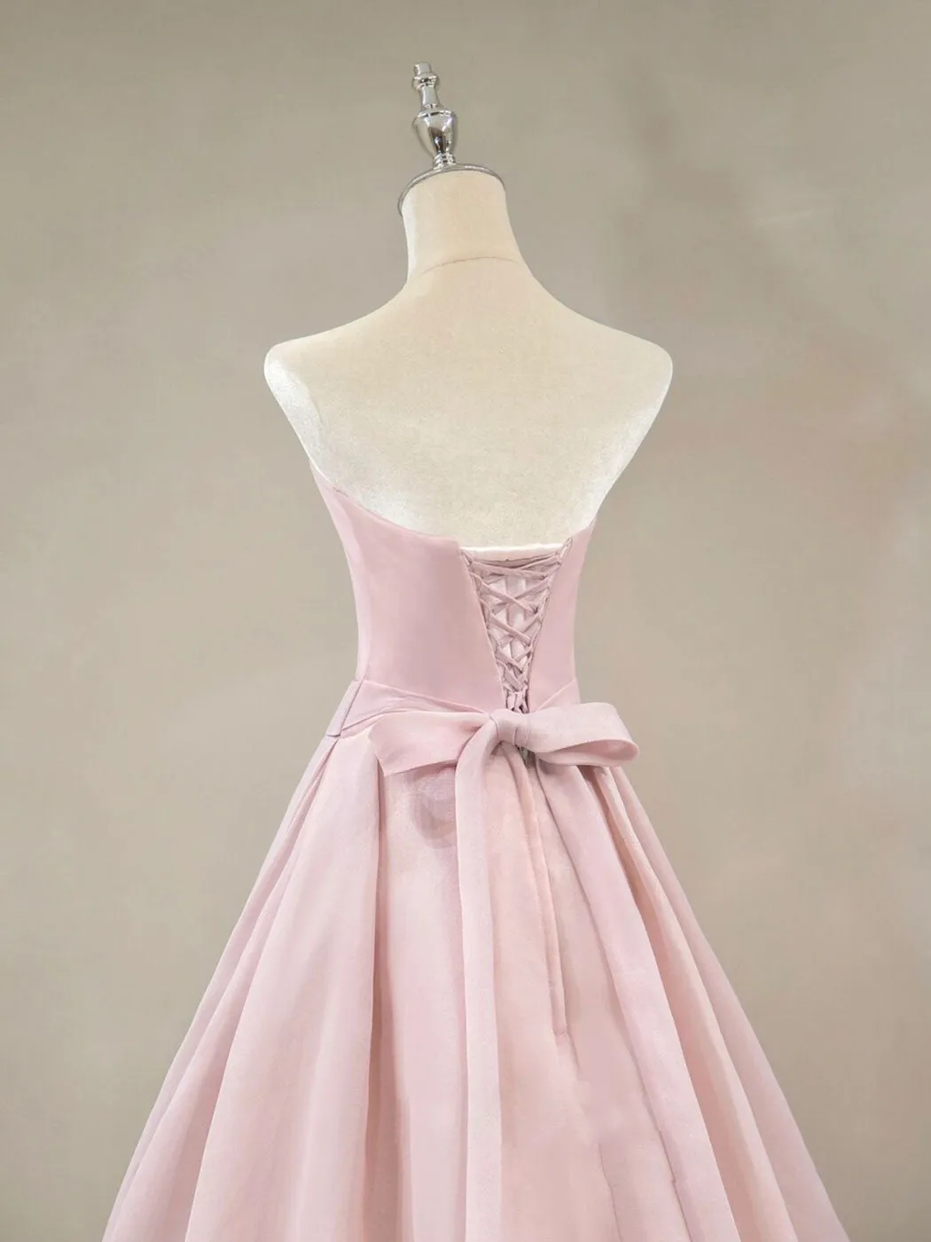 A Line Pink Long Prom Dresses, Formal Pink Bridesmaid Dresses