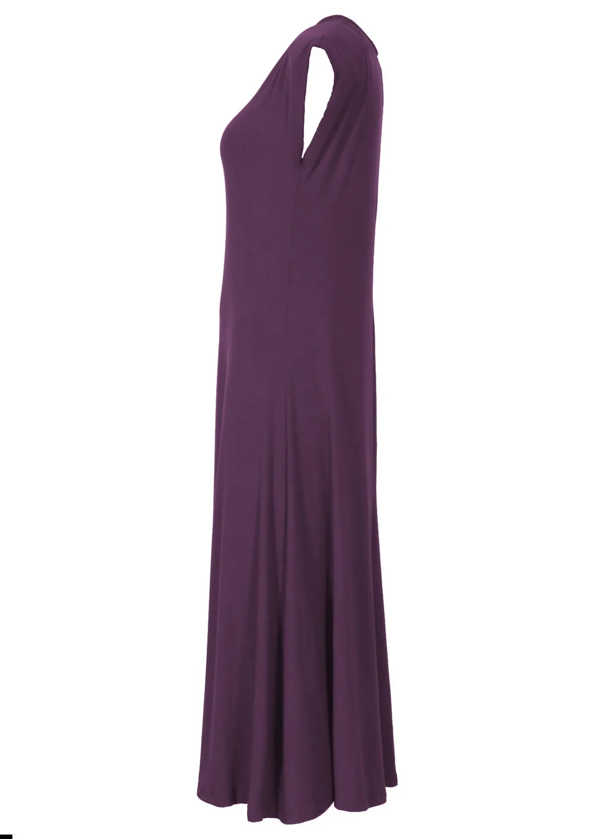 A-line Stretch Rayon Dress Dark Purple