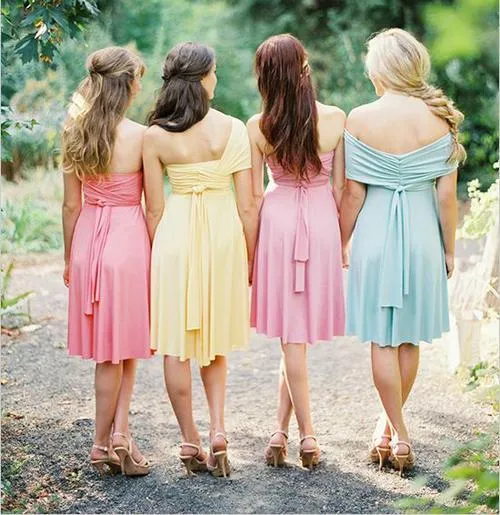 A-line Sweetheart Knee Length Chiffon Simple Bridesmaid Dresses HX007