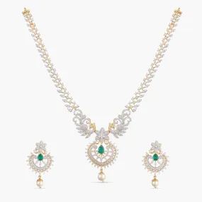 Aditi CZ Silver Necklace Set