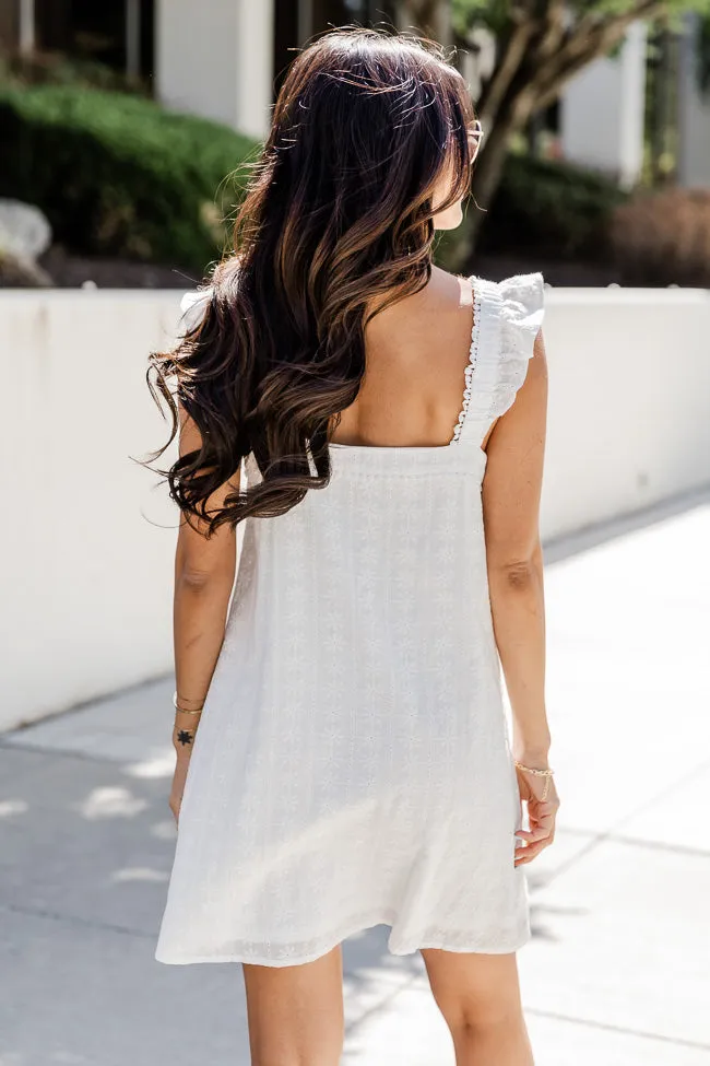 Always On My Mind White Eyelet Mini Dress FINAL SALE