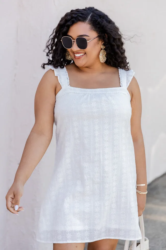 Always On My Mind White Eyelet Mini Dress FINAL SALE