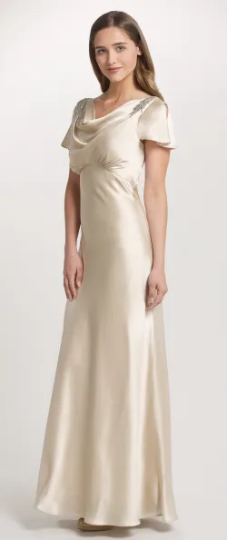 Amorie Satin Cowl Gown