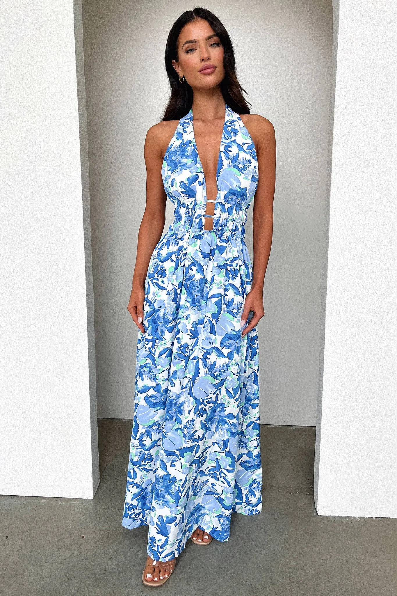 Arien Maxi Dress - Blue Floral