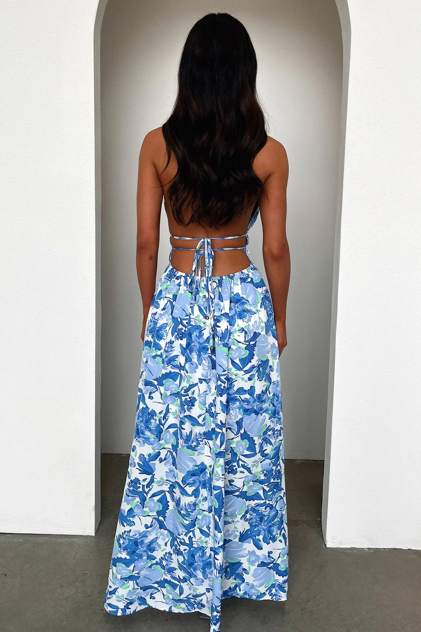 Arien Maxi Dress - Blue Floral