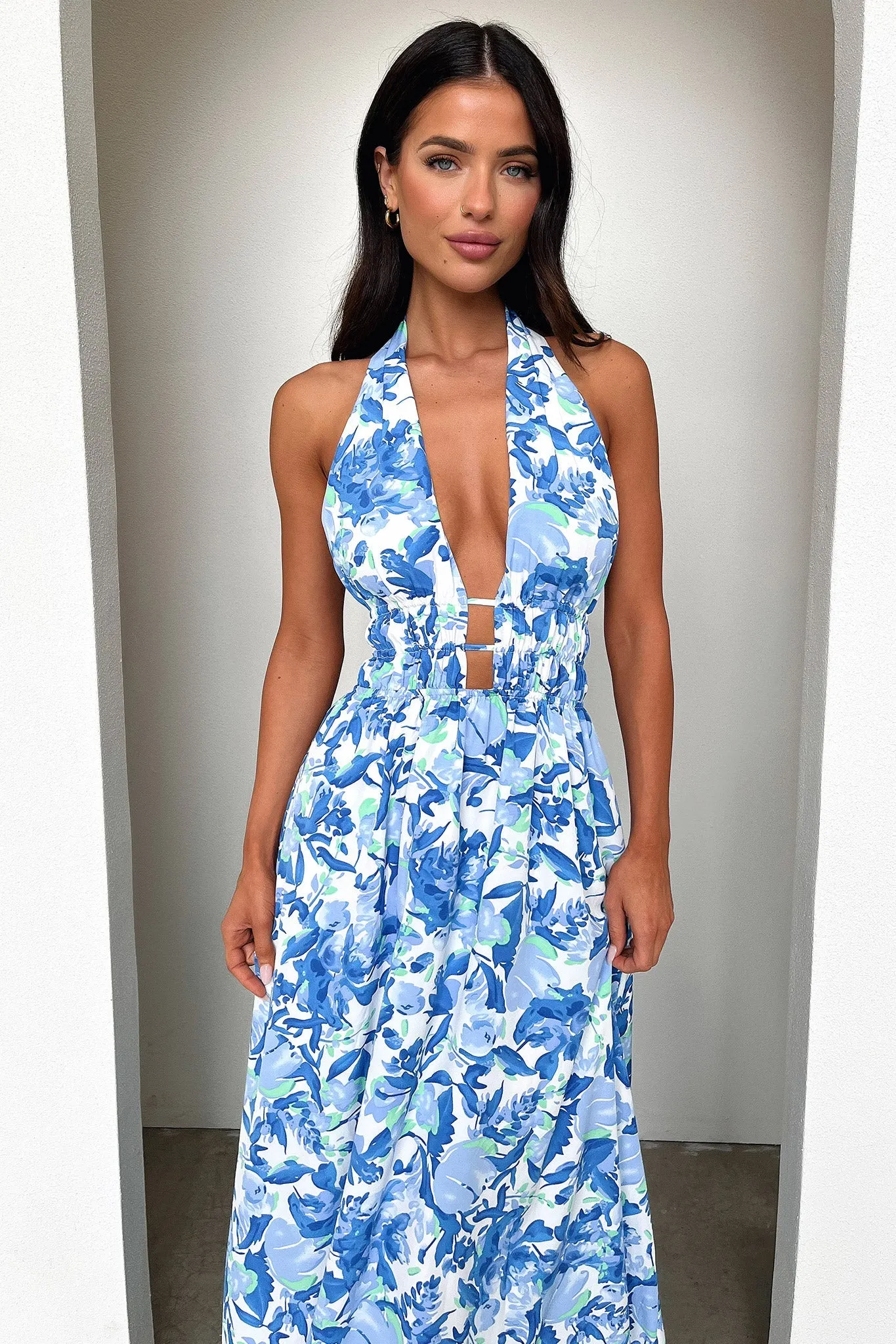 Arien Maxi Dress - Blue Floral