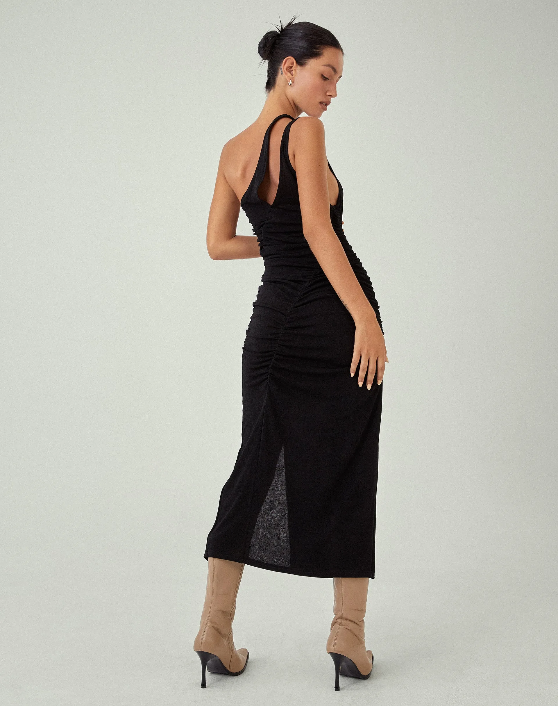 Arista Midi Dress in Black