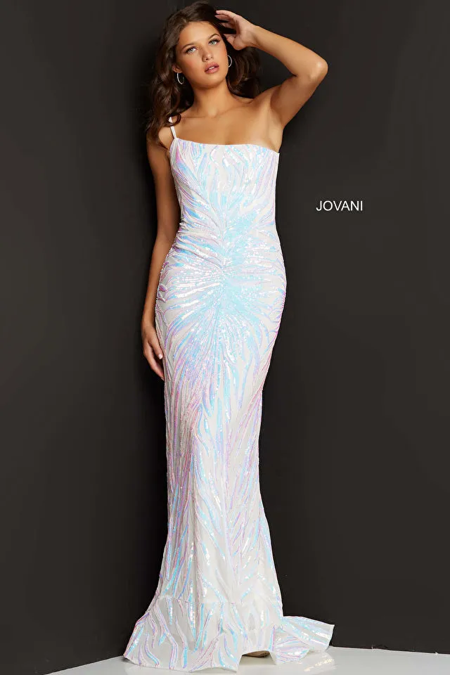 Azaya | One Shoulder Sequin Sheath Gown | Jovani 05664