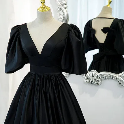 Ball Gown Black Long Prom Dresses SH190