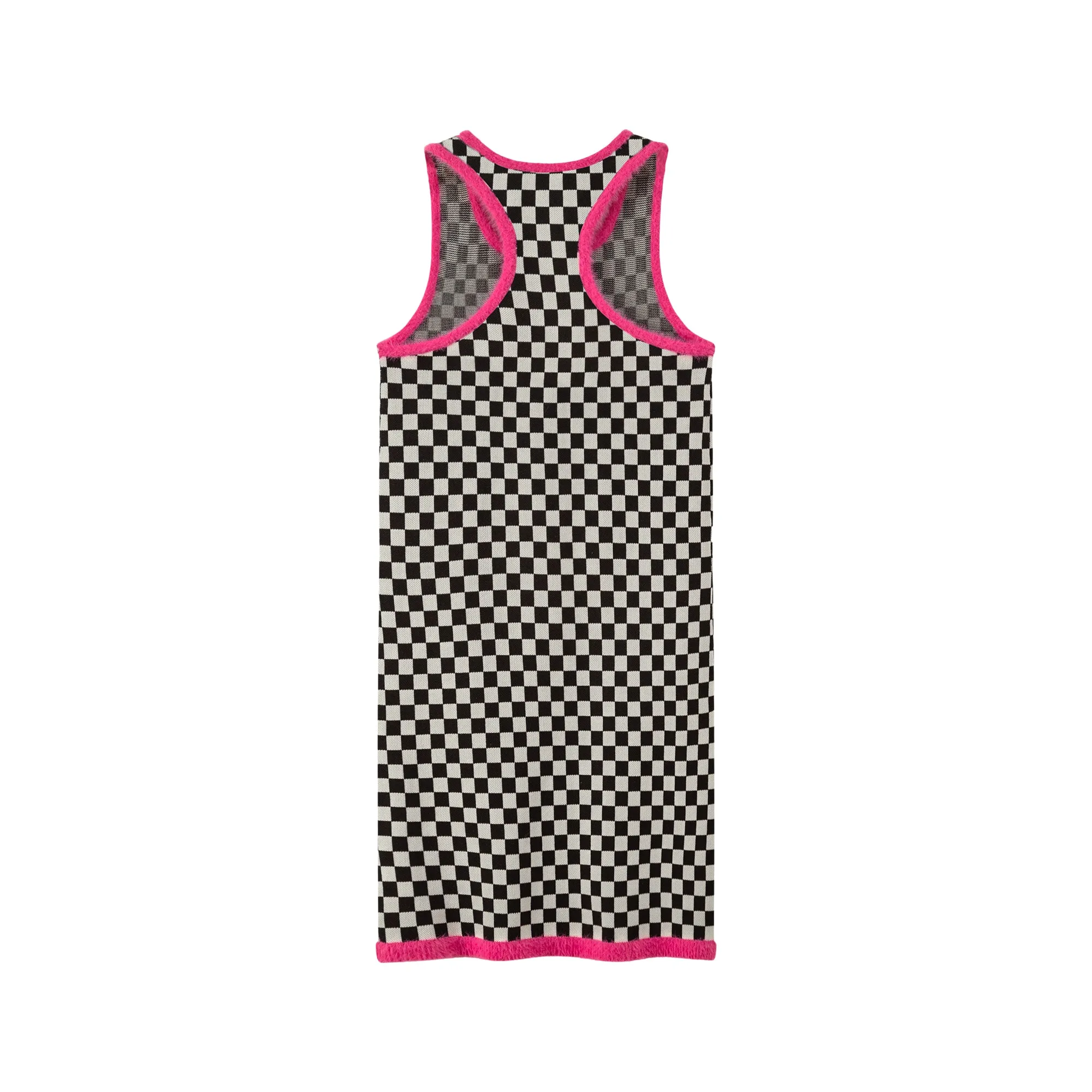 Block Checkered Print Short Dress