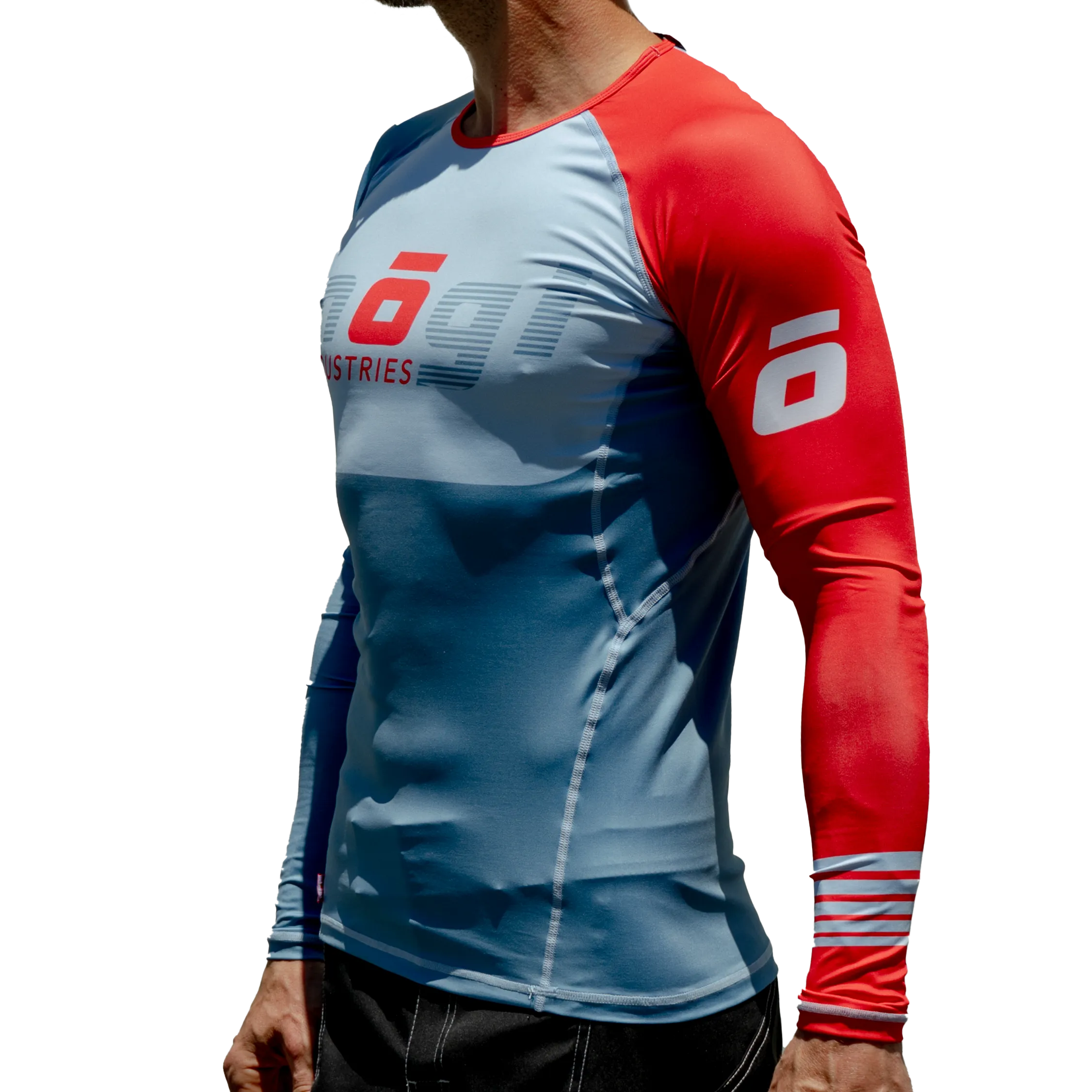 Blue Lines Long Sleeve Rash Guard