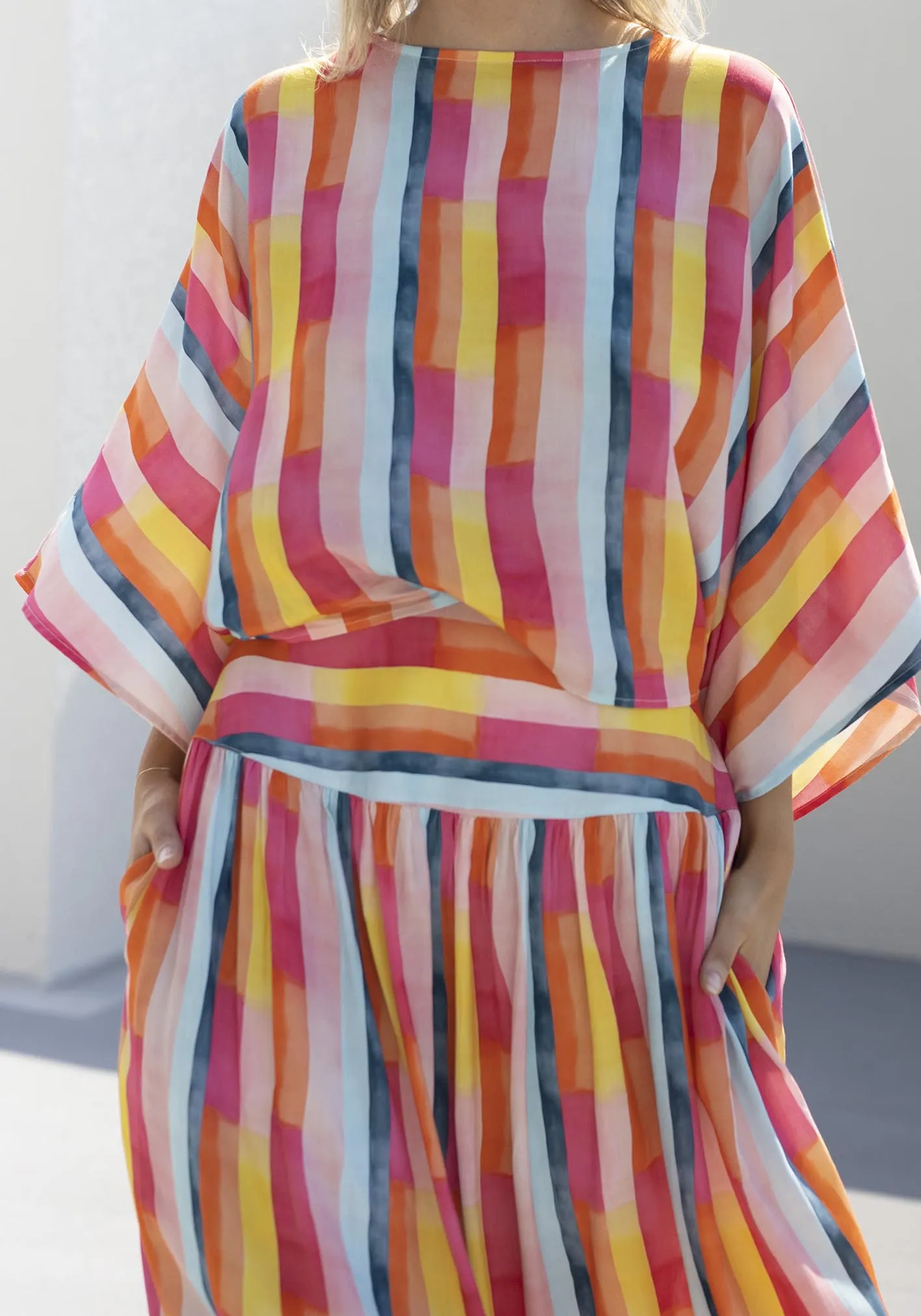 Casino Stripe Kaftan Top