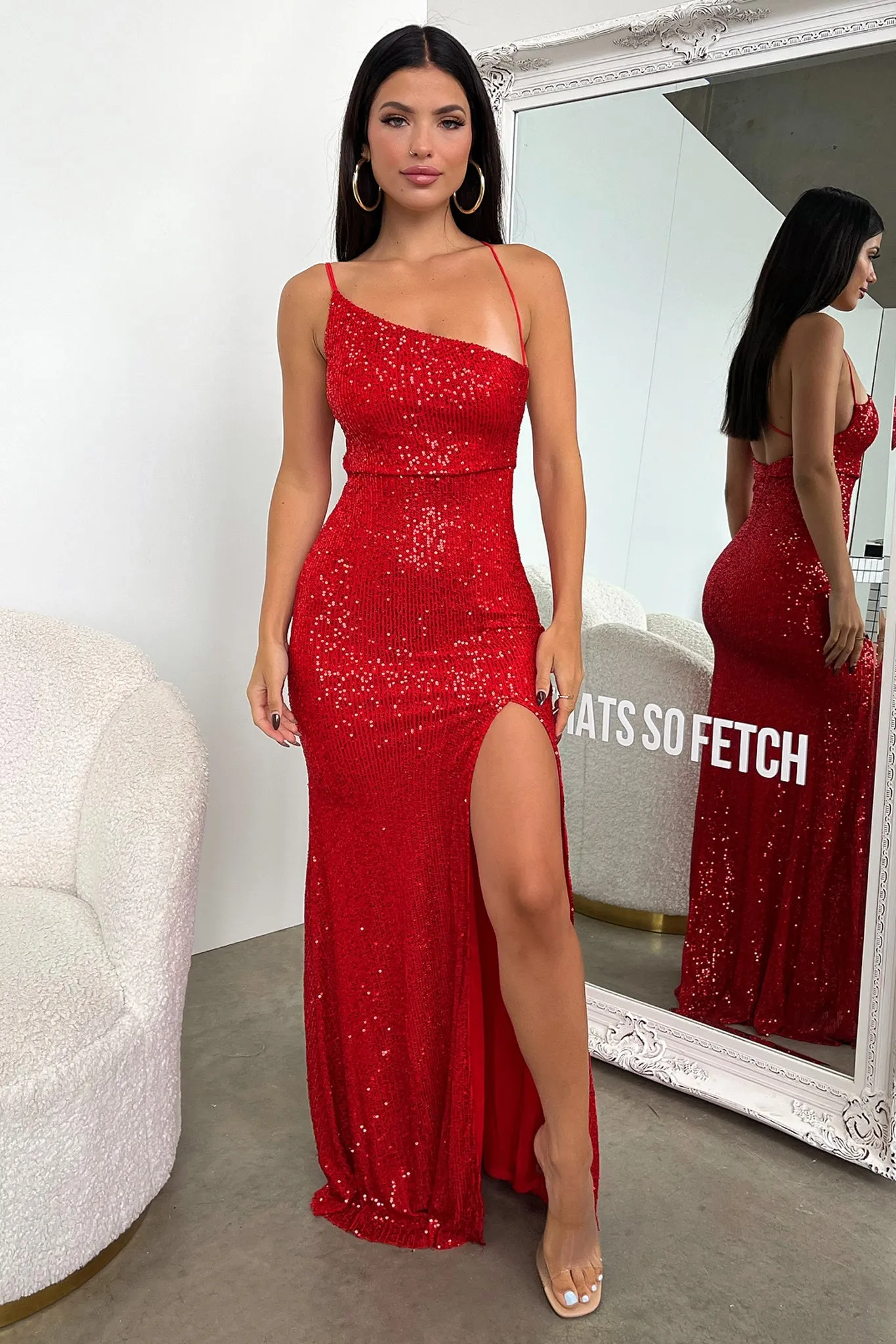 Ciara Maxi Dress - Red Sequin