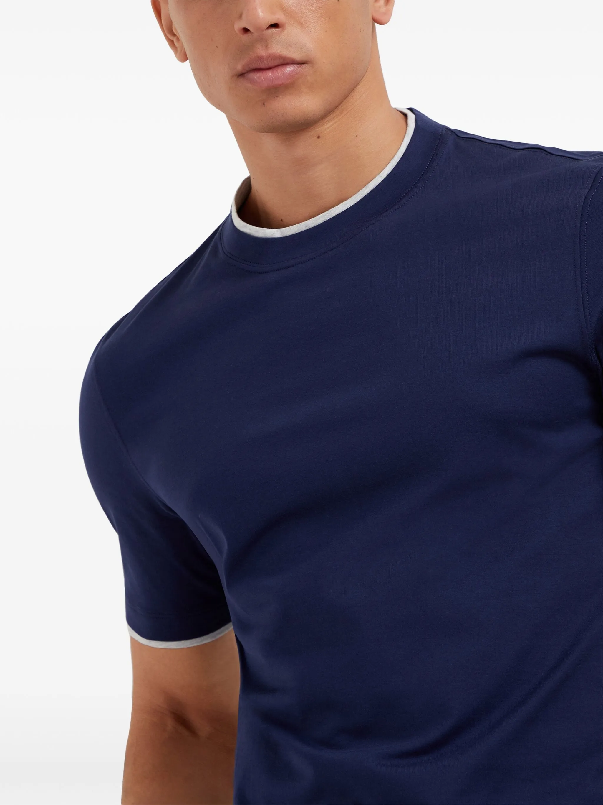 Contrast-Trim Crew-Neck T-Shirt