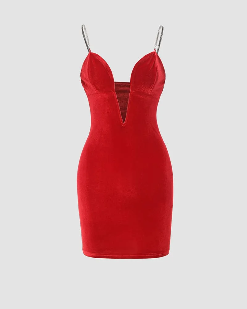 Crushing Hard Deep V Dress