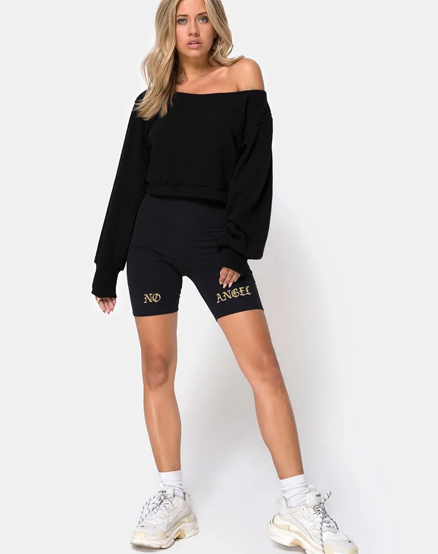 Cycle Short Black No Angel Embroidery