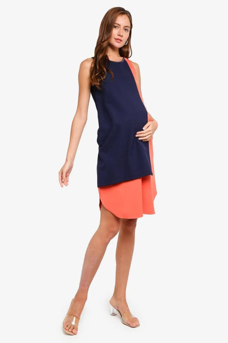 Debra Sleeveless Maternity Dress Navy