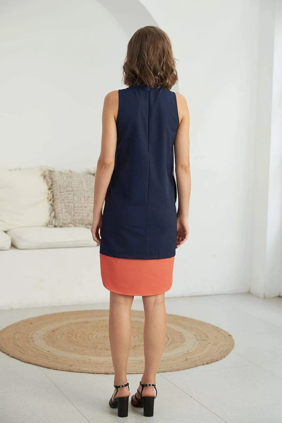 Debra Sleeveless Maternity Dress Navy