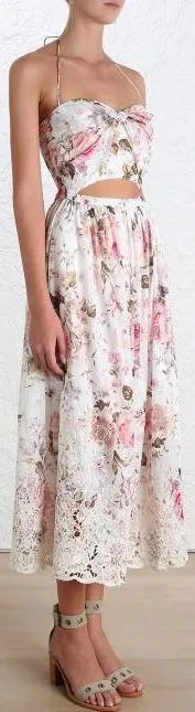 'Eden' Embroidered Tie Dress