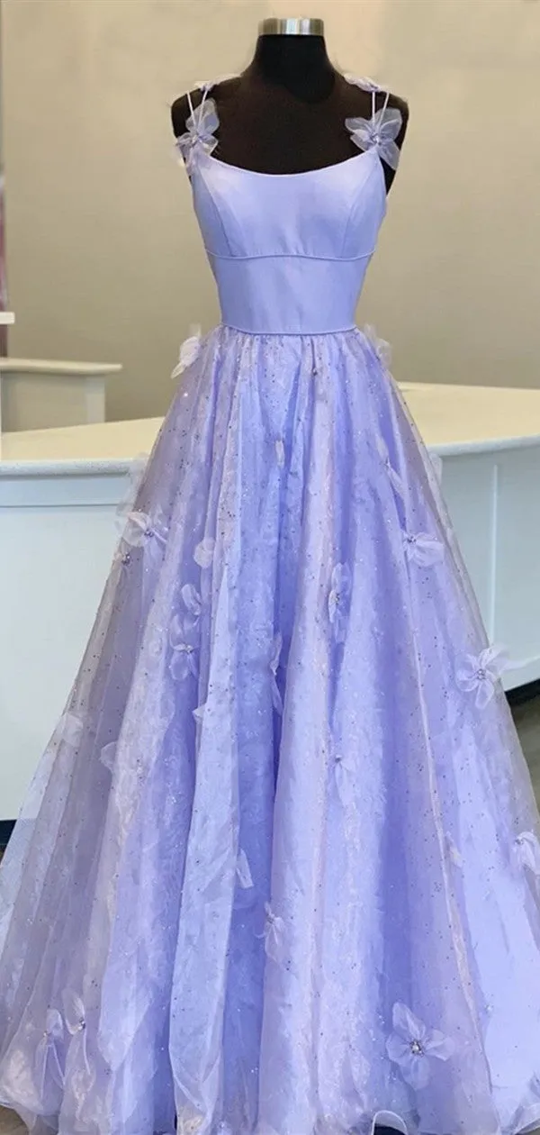 Elegant Floral Long Prom Dresses, Popular A-line Prom Dresses, Newest 2020 Long Prom Dresses