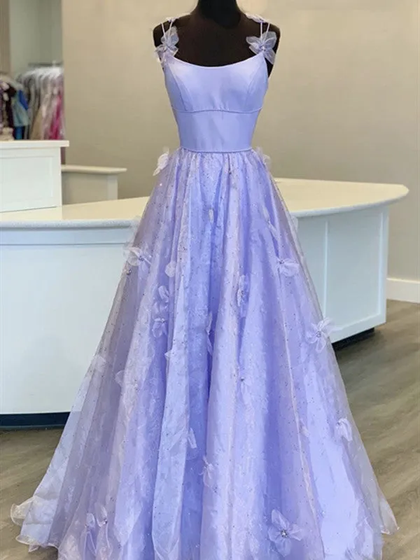 Elegant Floral Long Prom Dresses, Popular A-line Prom Dresses, Newest 2020 Long Prom Dresses