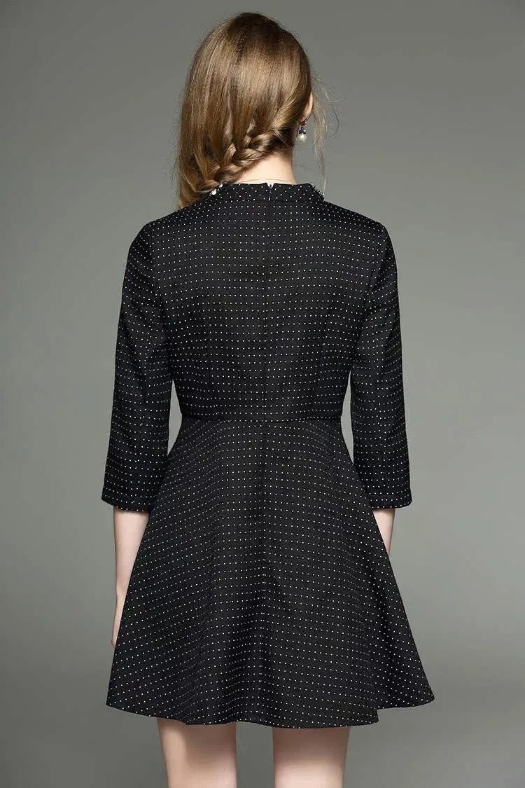 Elegant Long Sleeve A Line Black Dress