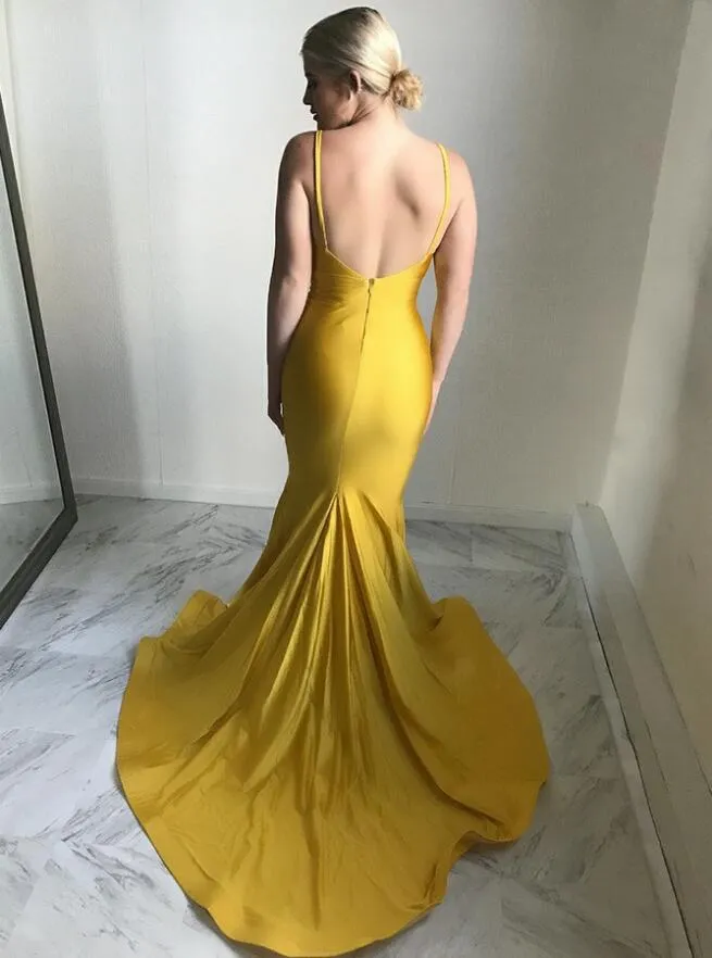 Elegant Mermaid Cheap Long Prom Dresses, Backless Party Dresses Long