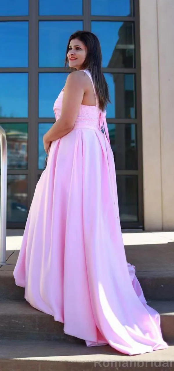 Elegant One Shoulder A-line Candy Pink Satin Bridesmaid Dresses Online, BG487