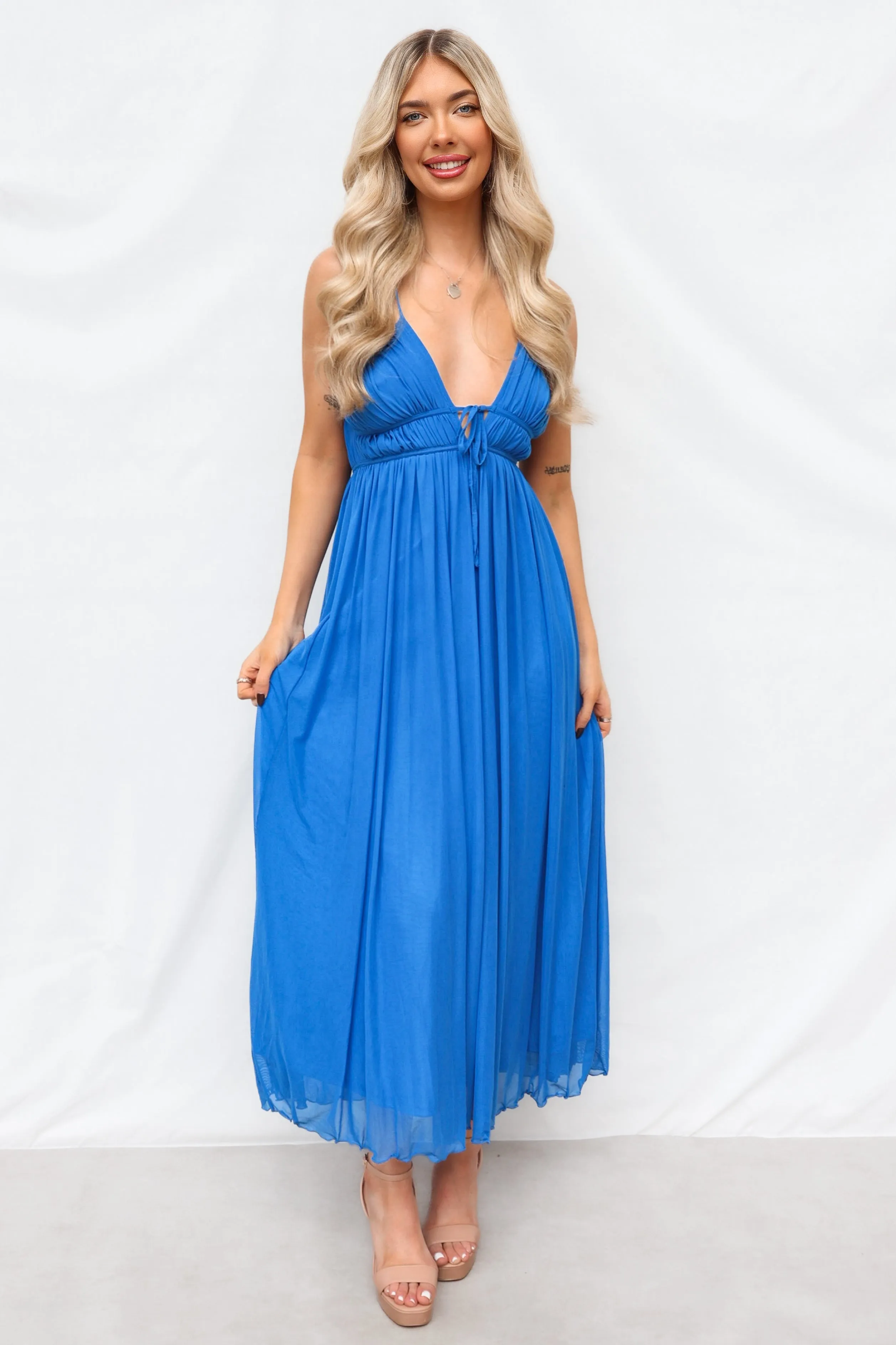 Elisa Midi Dress - Blue