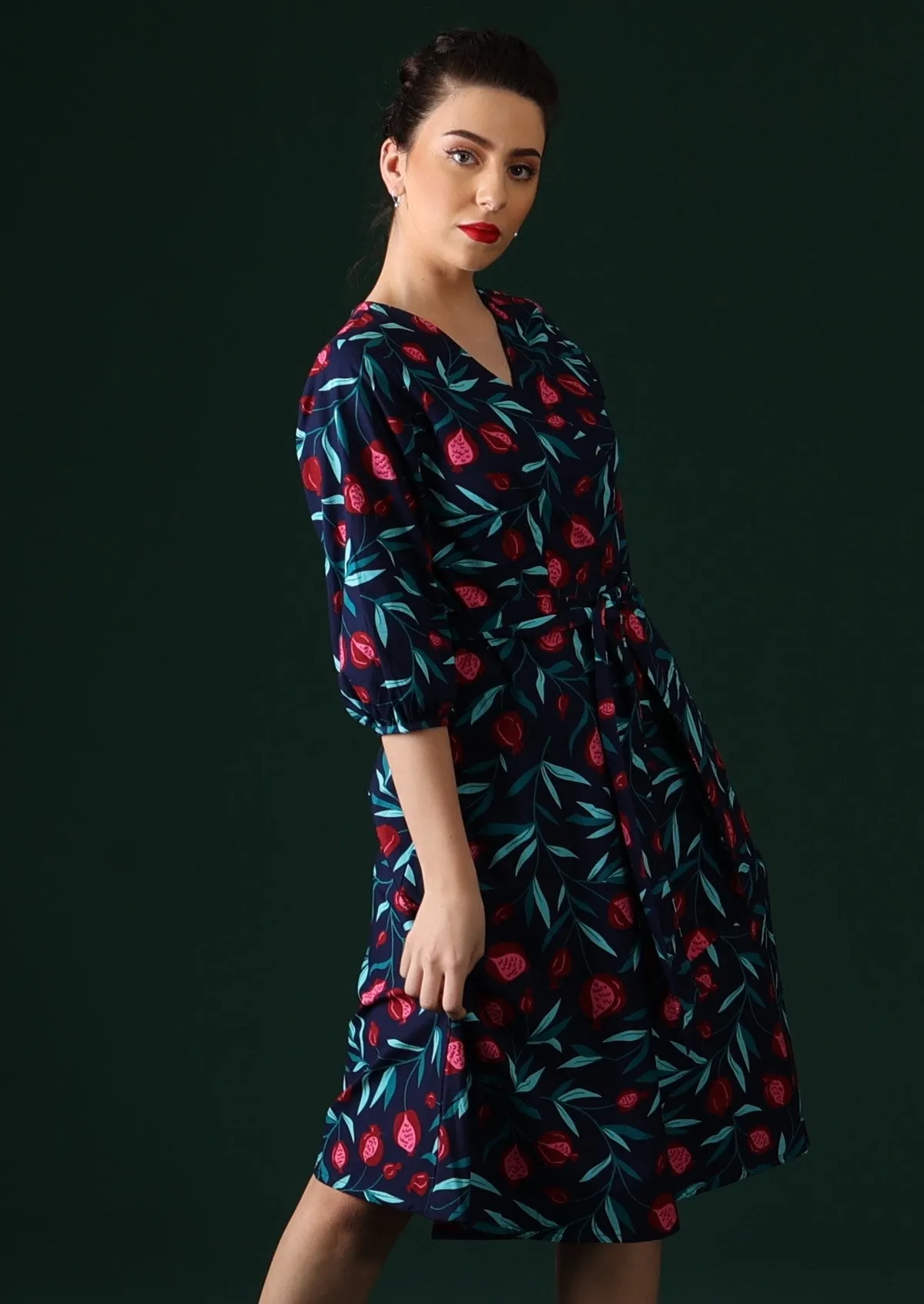 Ella Wrap Dress Pomegranate