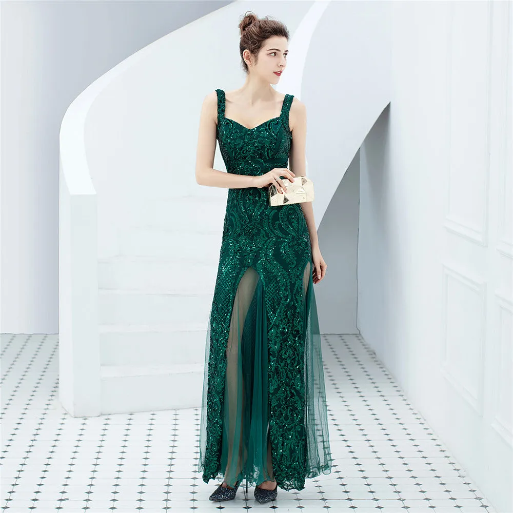 Fiona Back Low-cut Sequin Mermaid Formal Dress