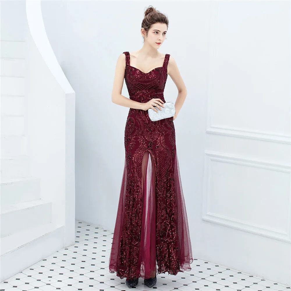 Fiona Back Low-cut Sequin Mermaid Formal Dress