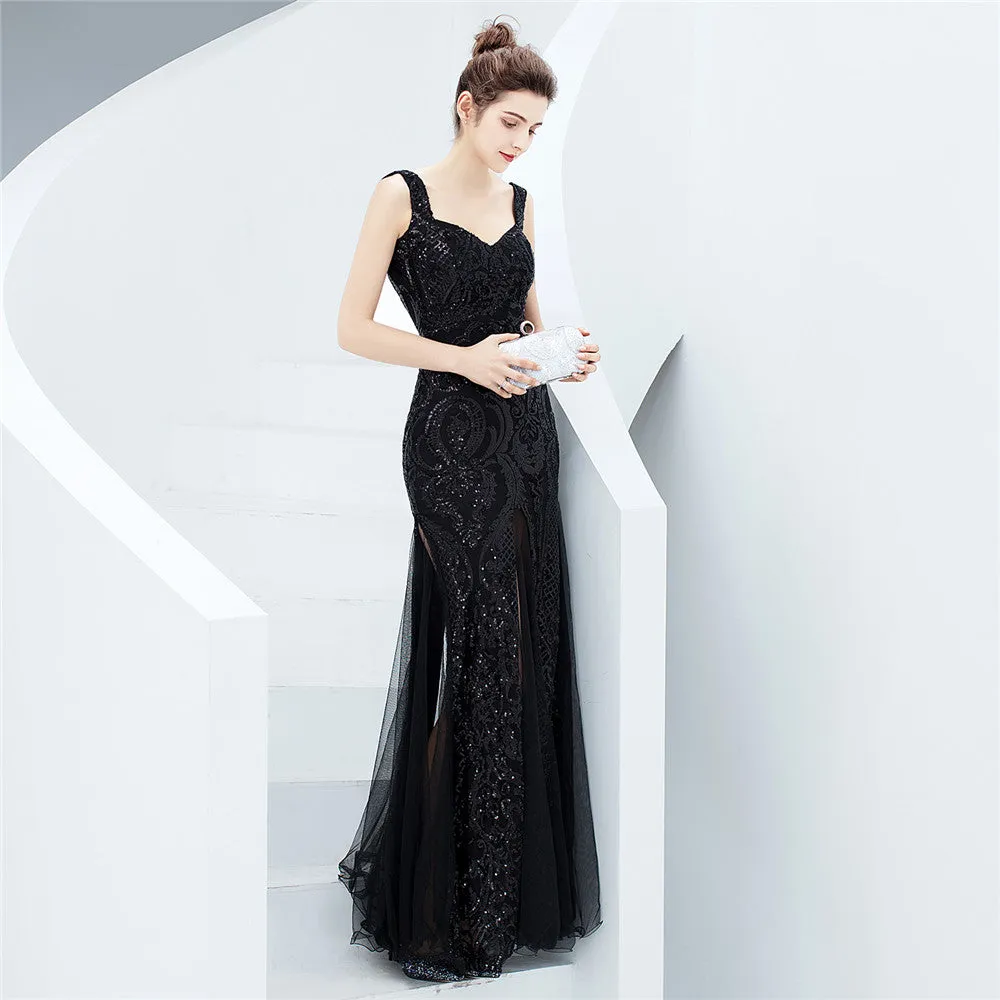 Fiona Back Low-cut Sequin Mermaid Formal Dress