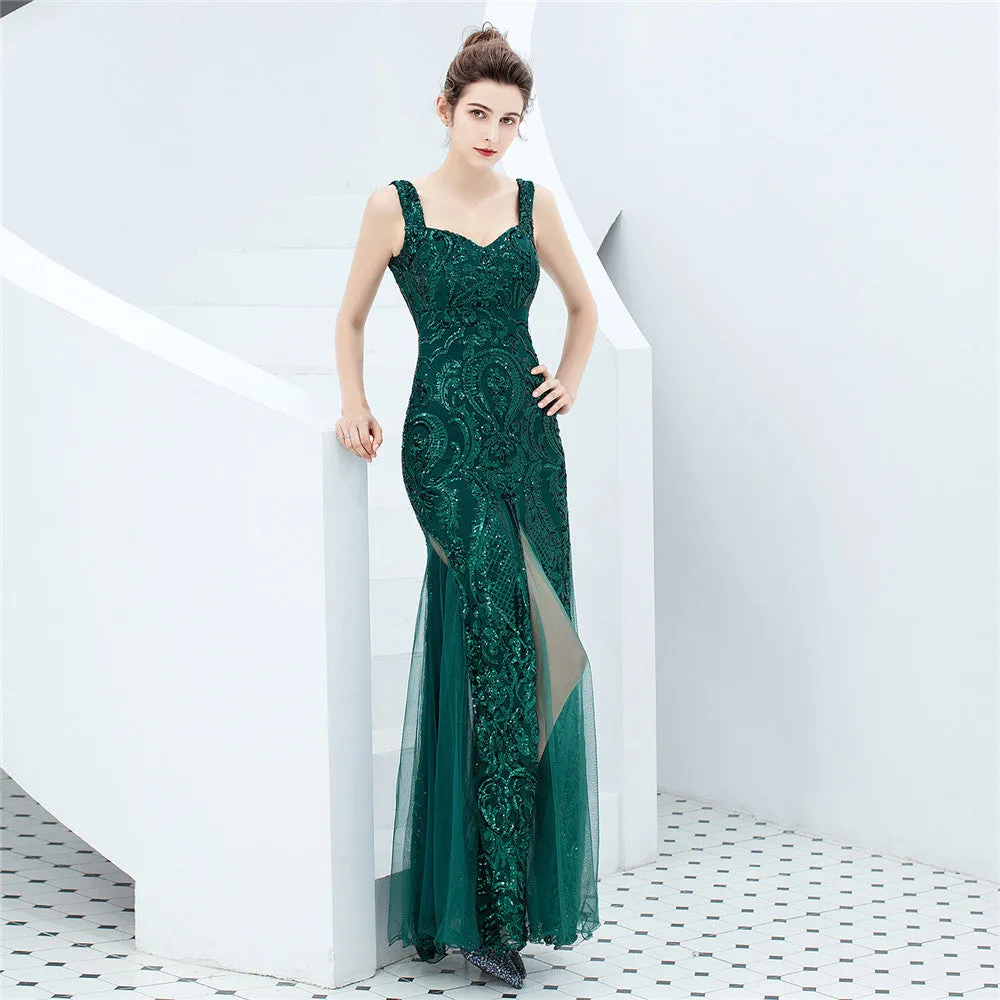 Fiona Back Low-cut Sequin Mermaid Formal Dress