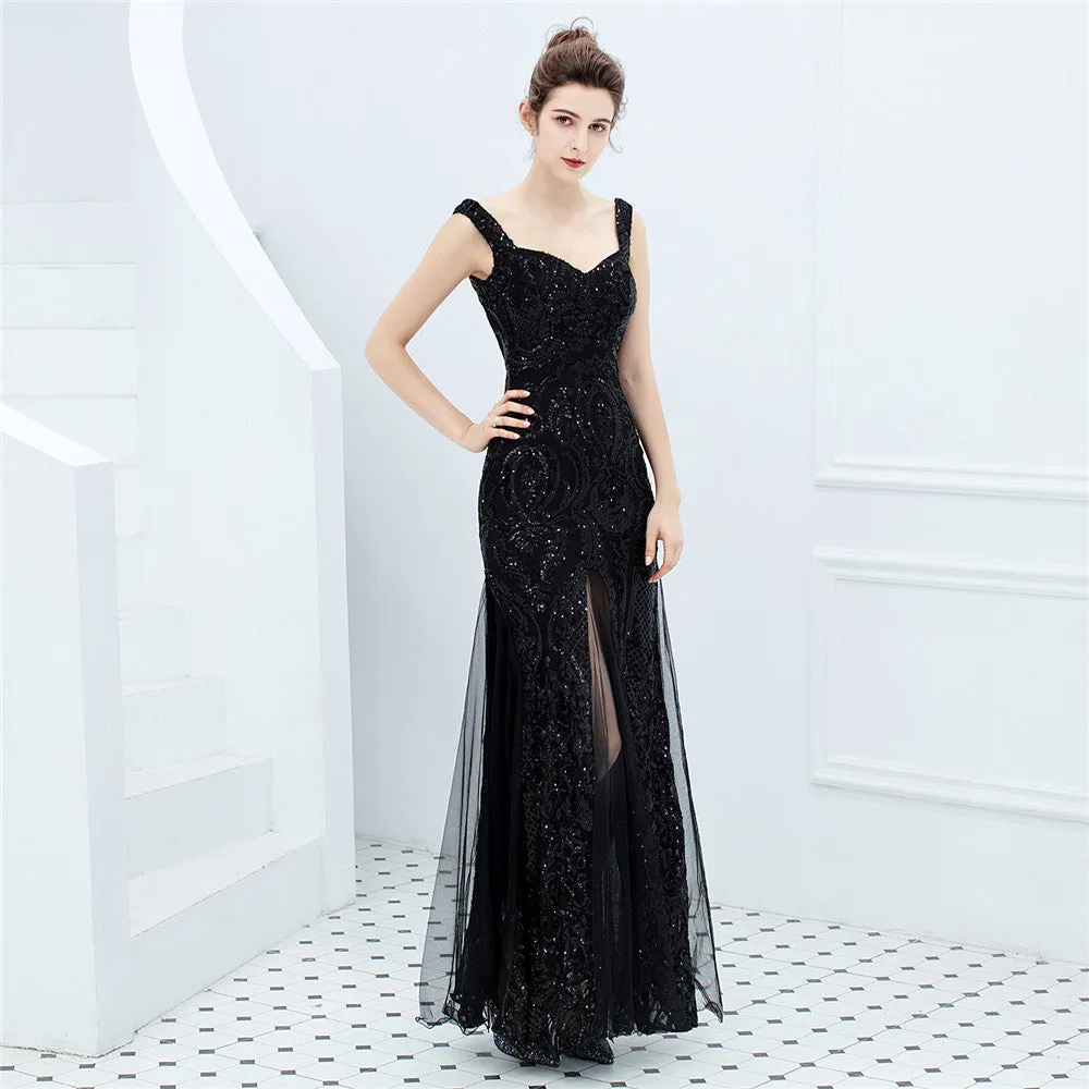 Fiona Back Low-cut Sequin Mermaid Formal Dress