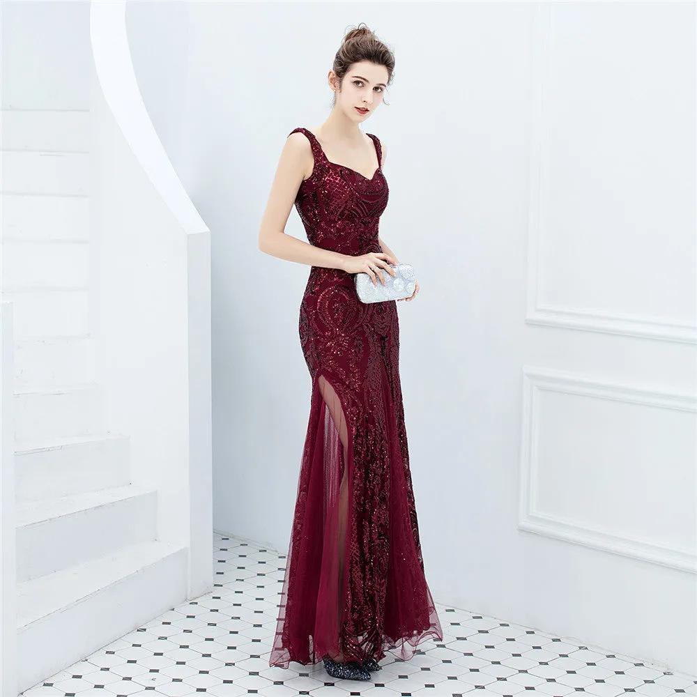 Fiona Back Low-cut Sequin Mermaid Formal Dress