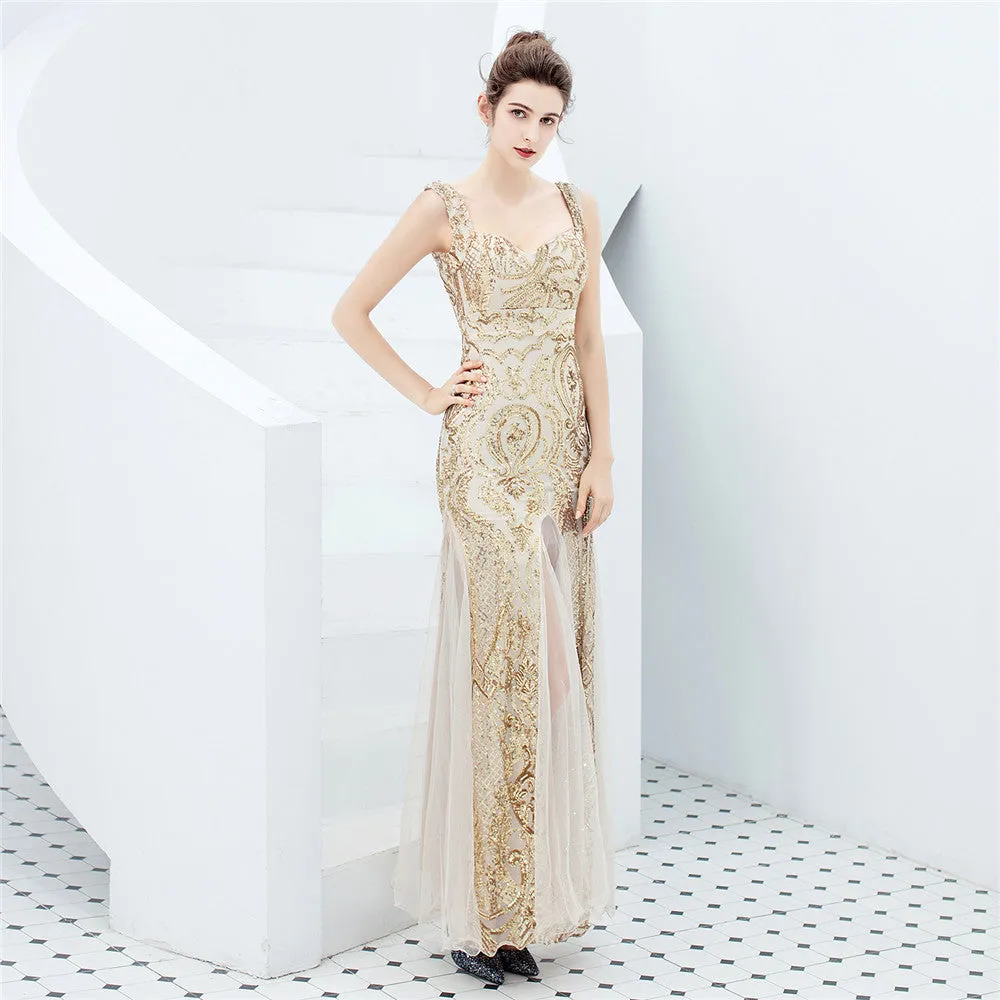 Fiona Back Low-cut Sequin Mermaid Formal Dress