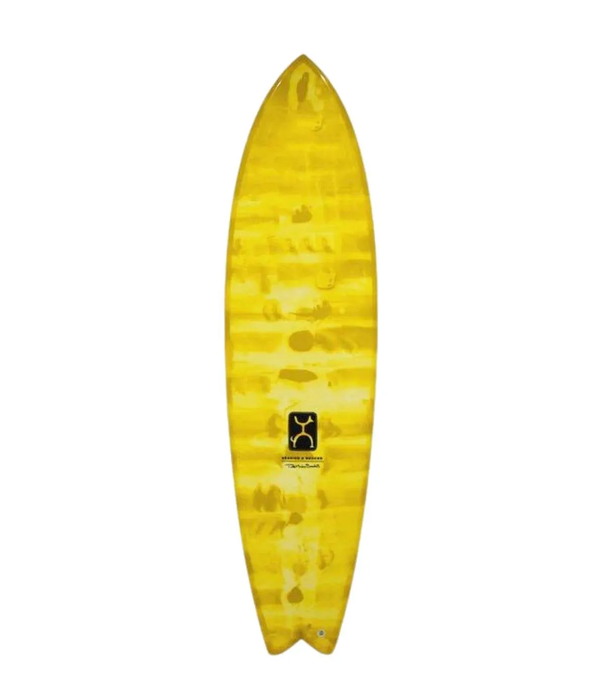 FIREWIRE SEASIDE & BEYOND YELLOW SWIRL THUNDERBOLT RED FUTURES BY ROB MACHADO