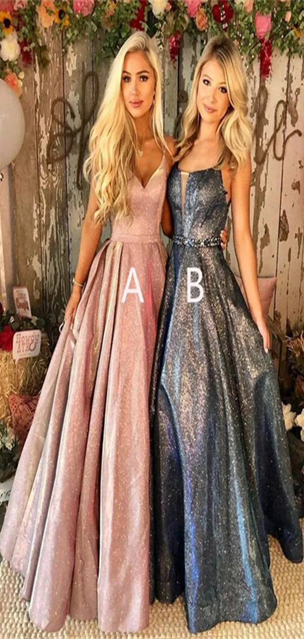 Formal Party Long Prom Dresses, A Line Taffeta Prom Dresses