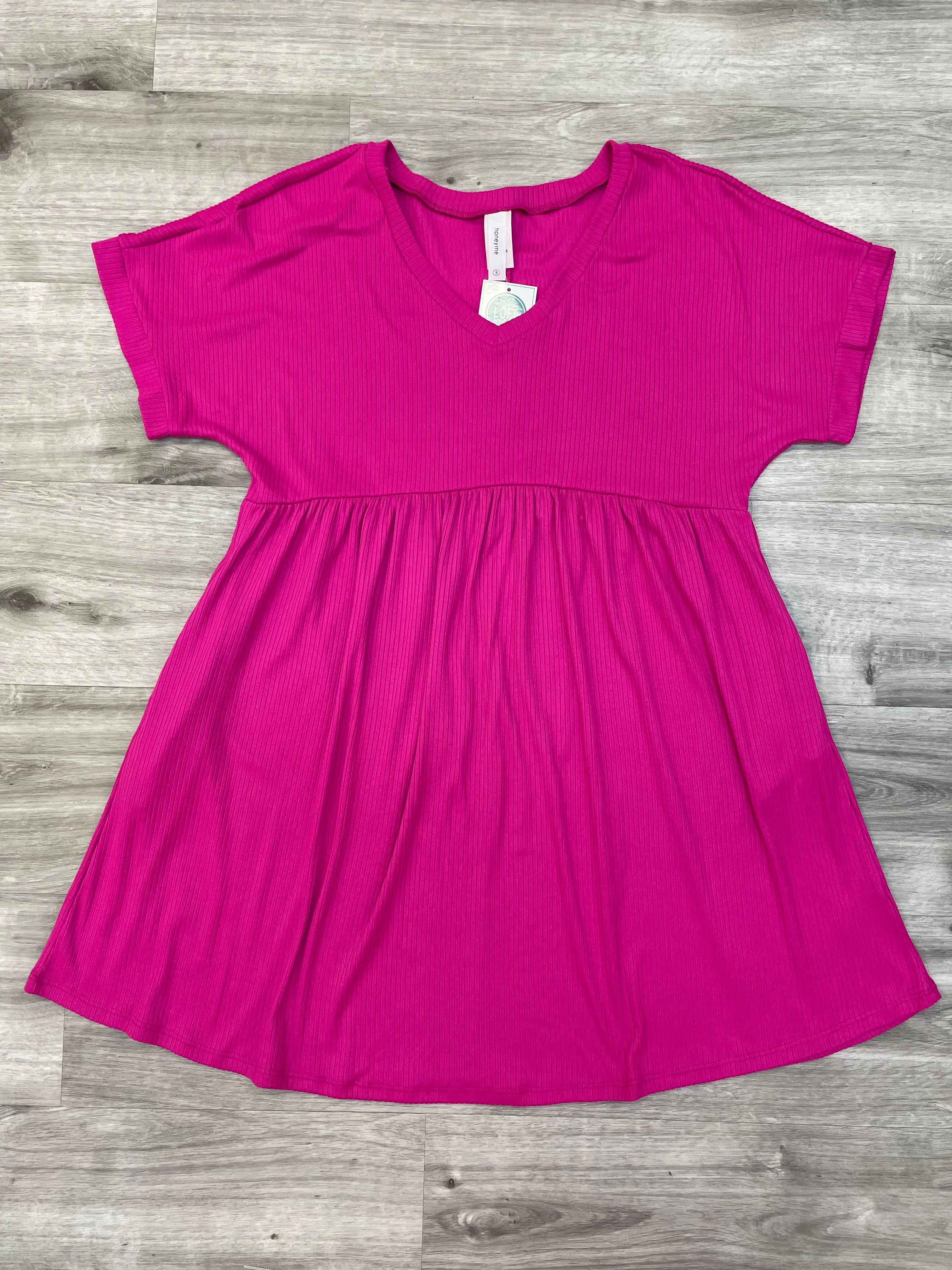 Honeyme Solid Pink Dress