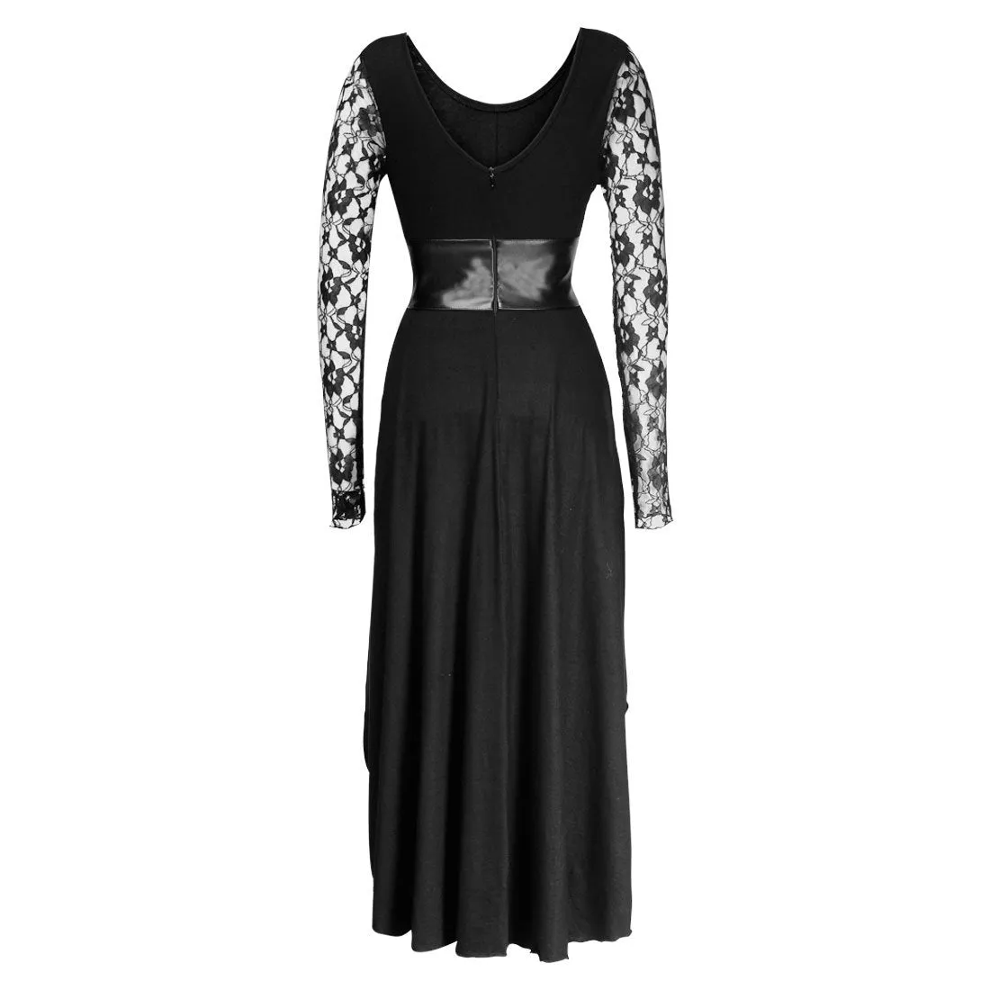 Jacquie Black Round Neck Gothic Dress