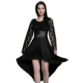 Jacquie Black Round Neck Gothic Dress