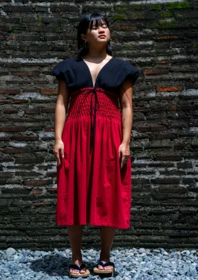 jaipur dress - black & maroon