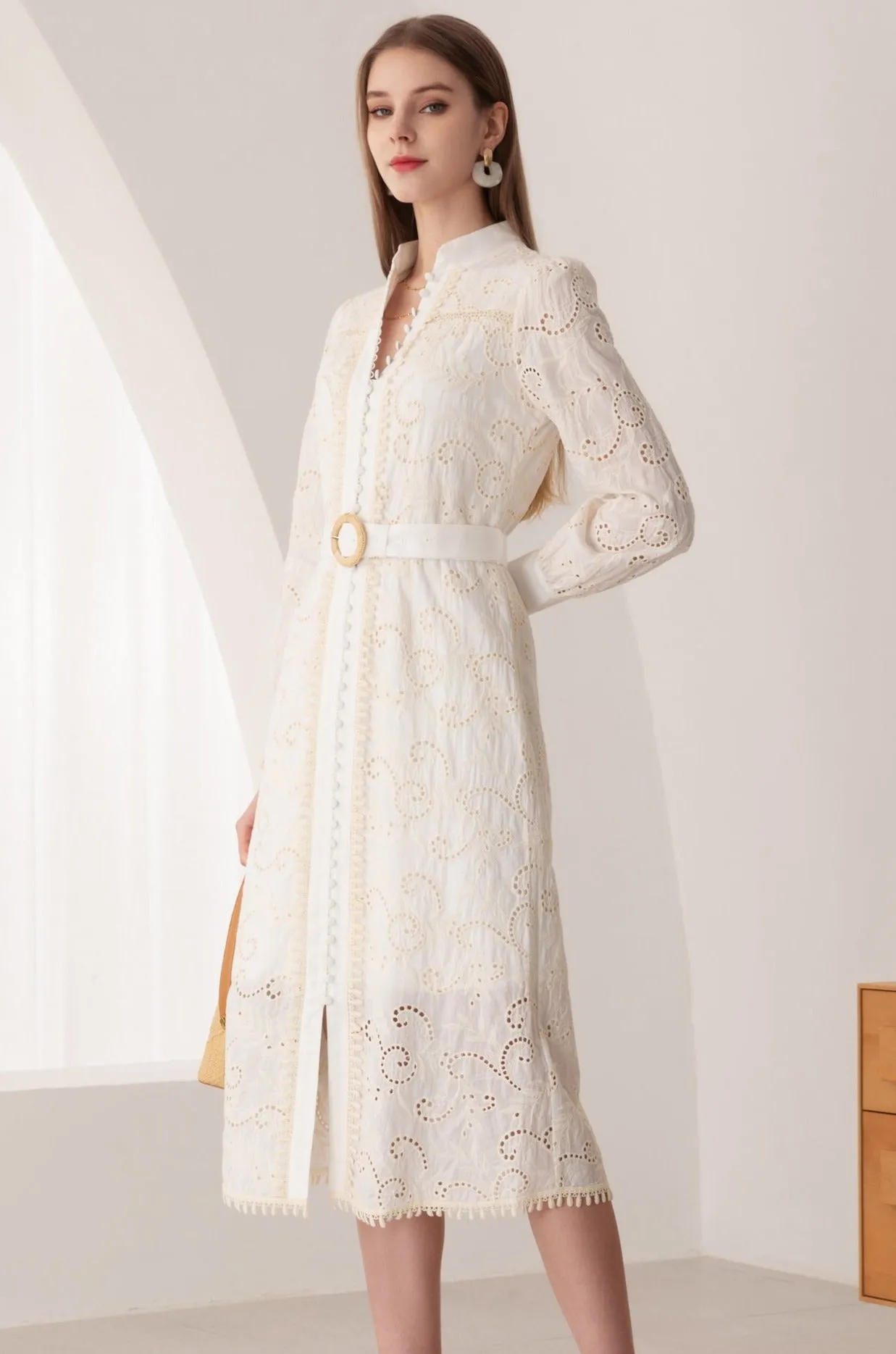 Jaya Midi Dress - Cream - GDS