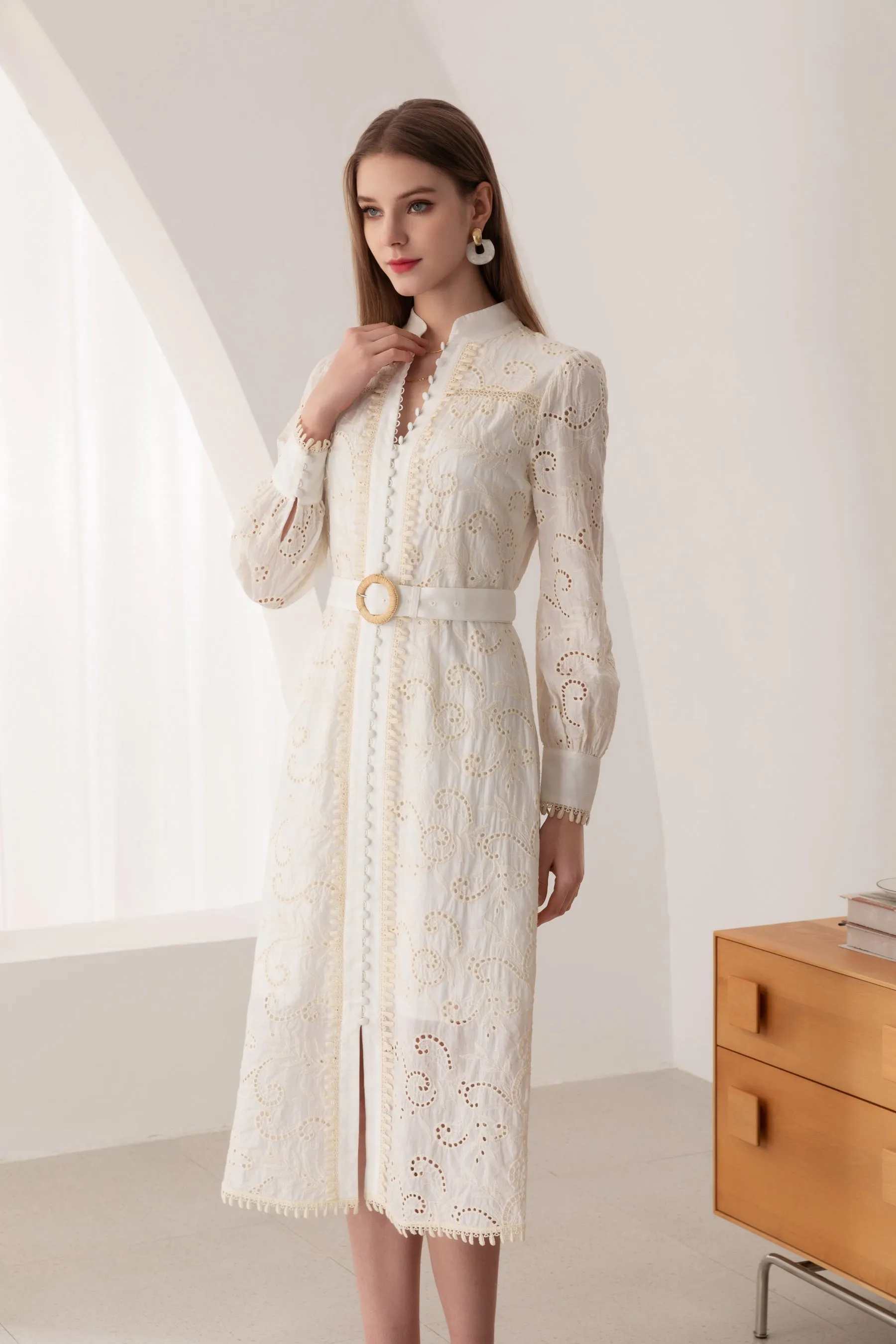 Jaya Midi Dress - Cream - GDS