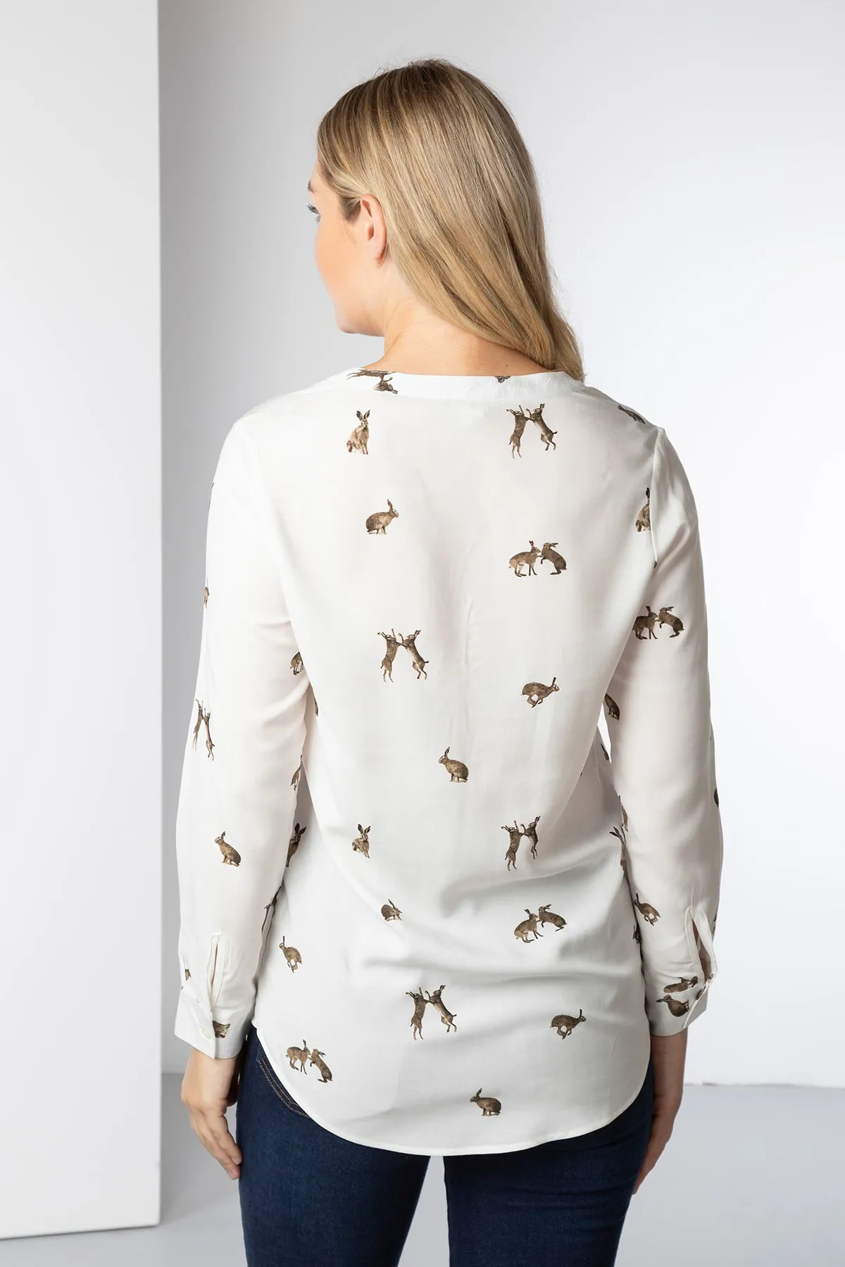 Ladies Long Sleeved Printed Blouse