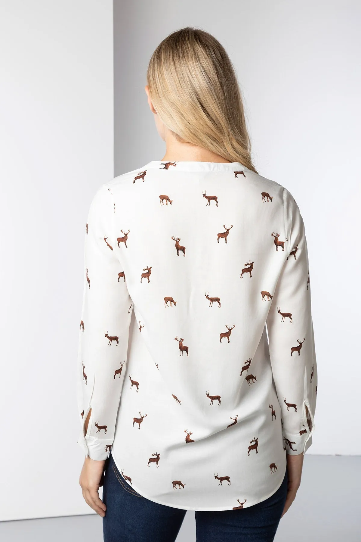 Ladies Long Sleeved Printed Blouse